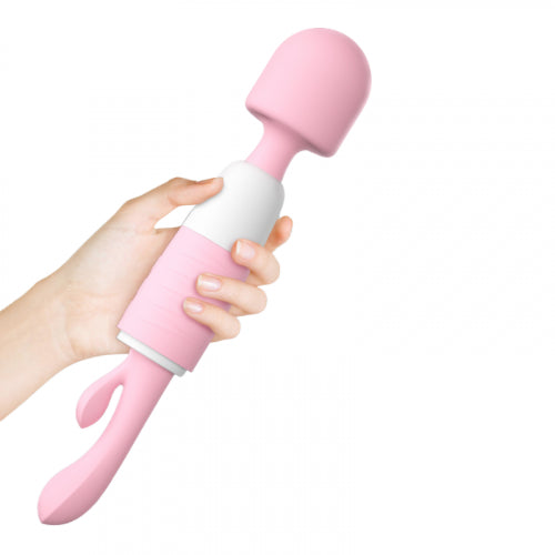 VIBRADOR DOBLE FUNCIÓN TIPO HITACHI LUST RECARGABLE ROSADO