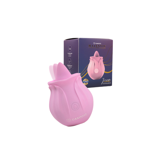 VIBRADOR CAMTOYZ JUNA CON LENGUA RECARGABLE ROSADO