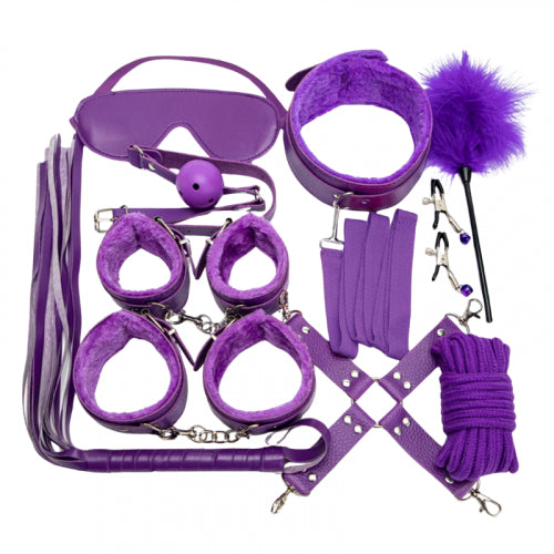 KIT BONDAGE LUST 10 PIEZAS MORADO