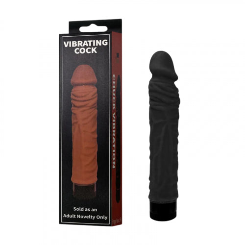 VIBRADOR CHUCK VIBRATING COCK 599 NEGRO SIN TESTICULOS