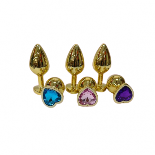 Plug dorado corazón talla s