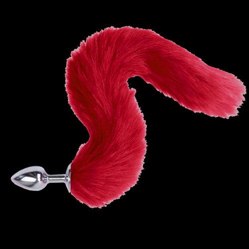 PLUG ANAL METALICO COLA DE ZORRO ROJO