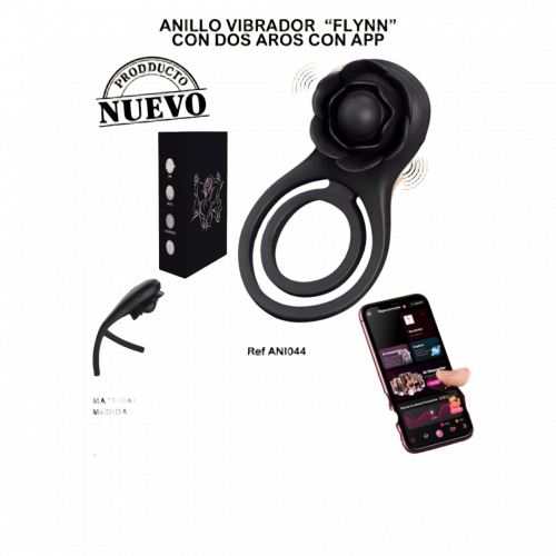 ANILLO VIBRADOR “FLYNN” CON DOS AROS CON APP