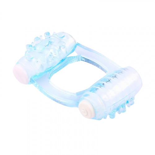 ANILLO VIBRADOR DOBLE BALA AZUL AJUSTABLE
