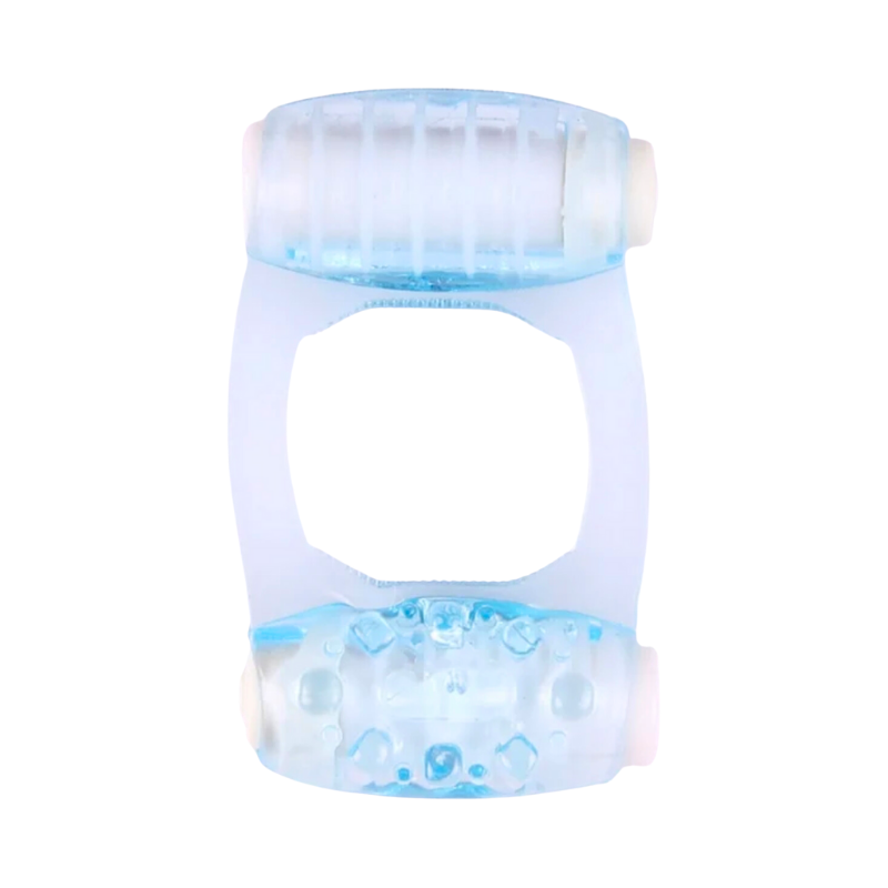 ANILLO VIBRADOR DOBLE BALA AZUL AJUSTABLE