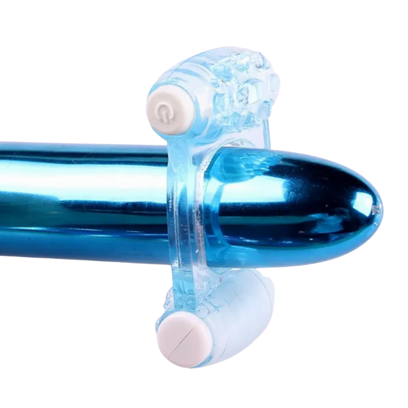 ANILLO VIBRADOR DOBLE BALA AZUL AJUSTABLE