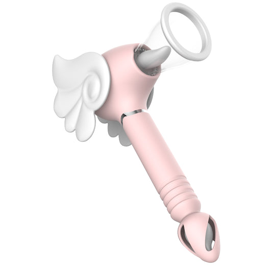 VIBRADOR CON EMPUJE SUCCIÓN Y LENGUA SAKURA