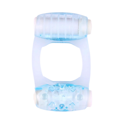 ANILLO VIBRADOR DOBLE BALA AZUL AJUSTABLE