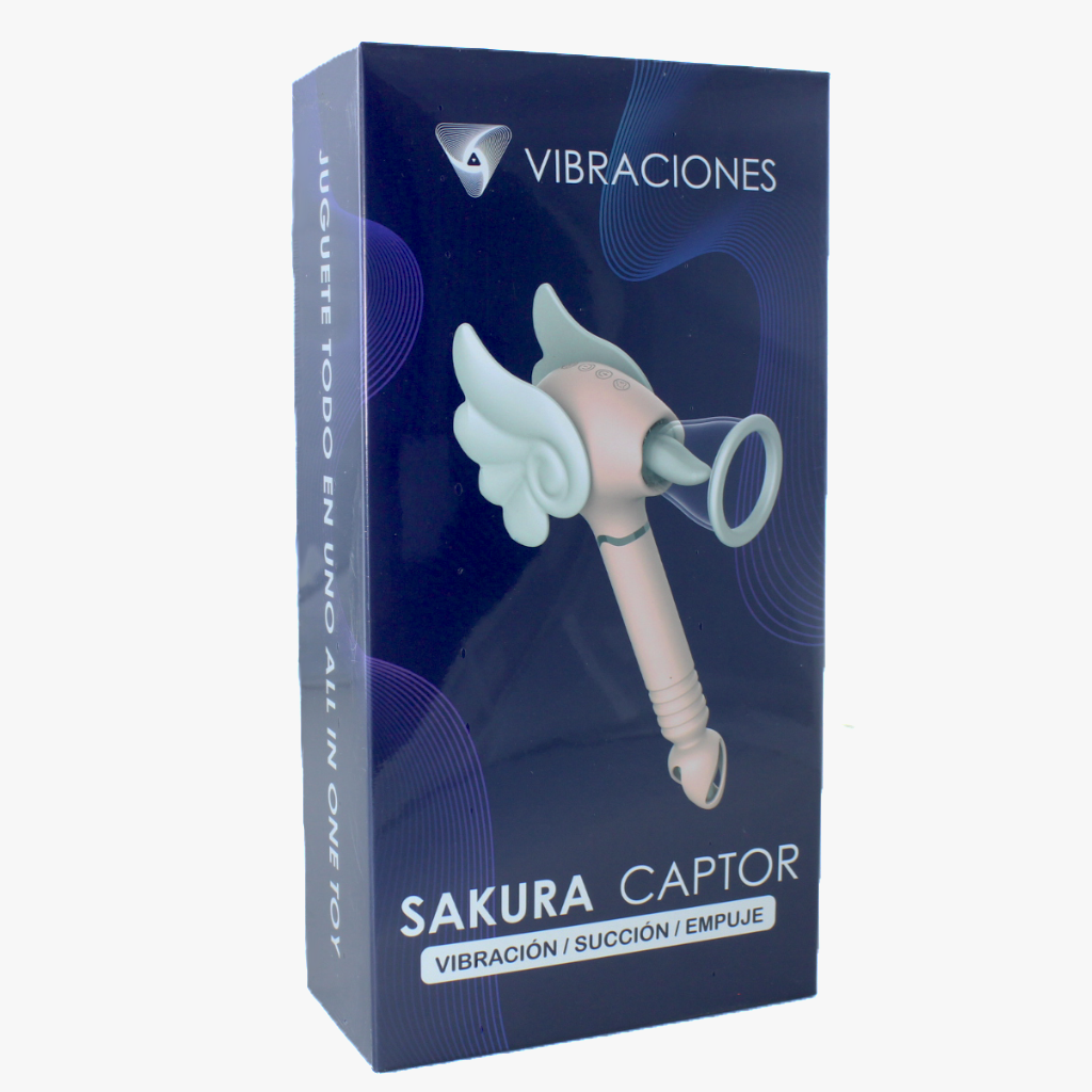 VIBRADOR CON EMPUJE SUCCIÓN Y LENGUA SAKURA