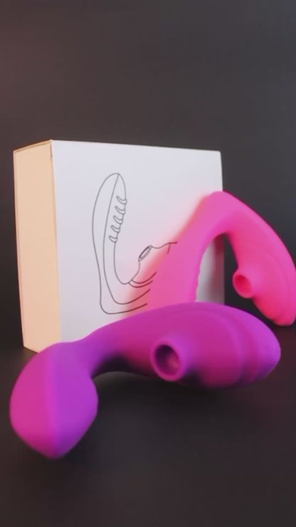 VIBRADOR SUCCIONADOR CLITORIANO EN L RECARGABLE MORADO